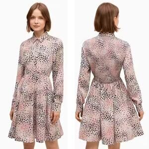 Kate Spade Pink and Black Long Sleeve Dress